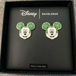Disney x Baublebar Glow In The Dark Mickey Mouse Spider Wed Earrings
